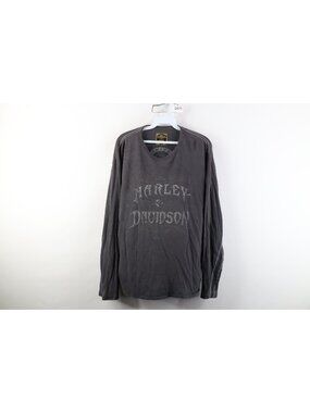 Harley Davidson x Trunk LTD Mens Medium Faded Tribal Skull Long Sleeve T-Shirt